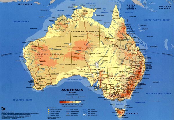 australien kort med byer Kort Over Australien australien kort med byer